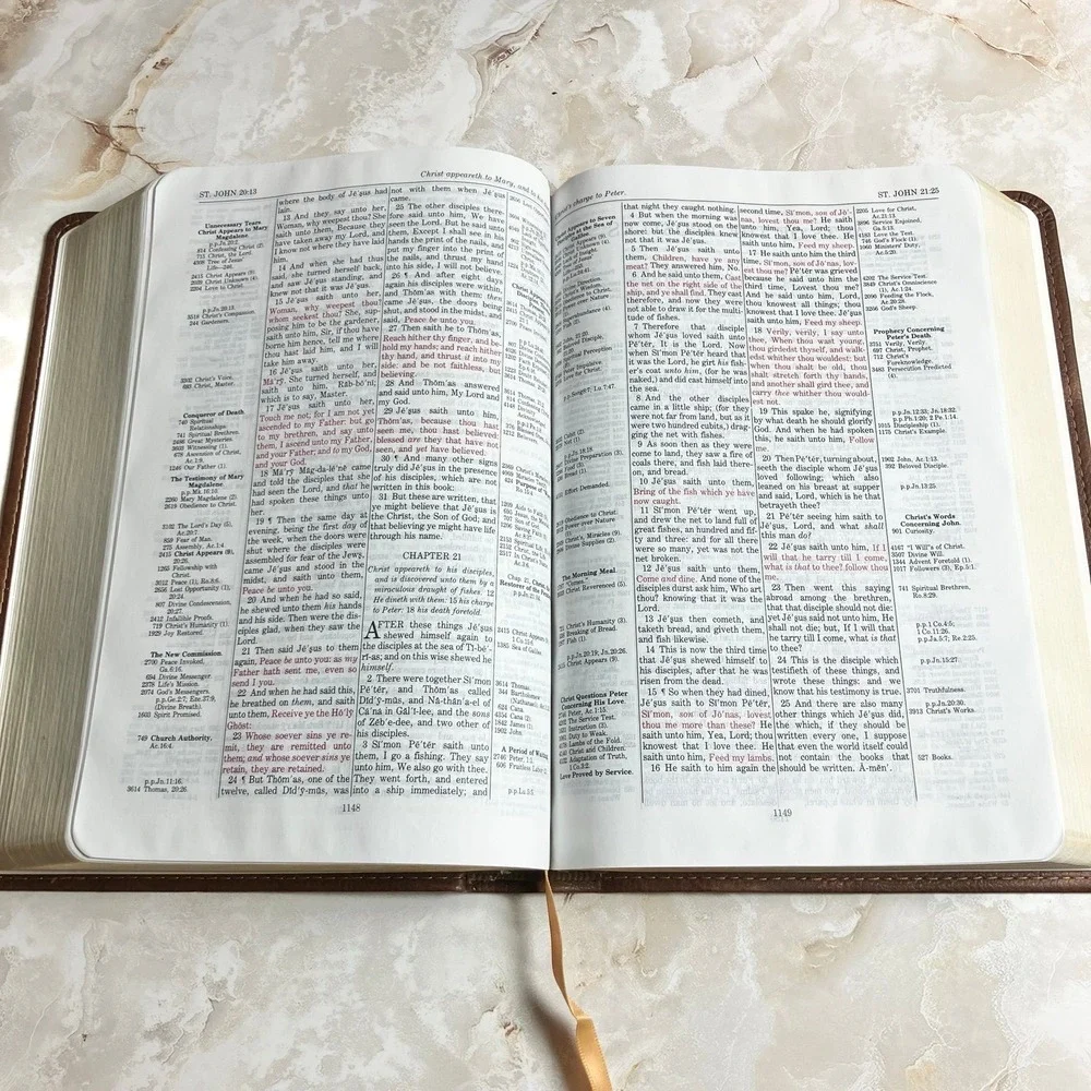 Thompson Chain-Reference Bible KJV Leathersoft Brown Red Letter Handy Size